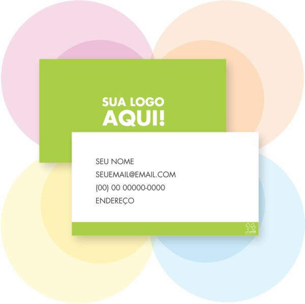 Cartão de visitas 9 x 5 cm<br>4/4 - Papel couché 250 gr<br>Plastificados na frente